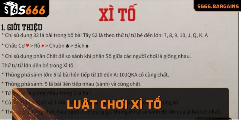 Luật và cách thức chơi Xì Tố